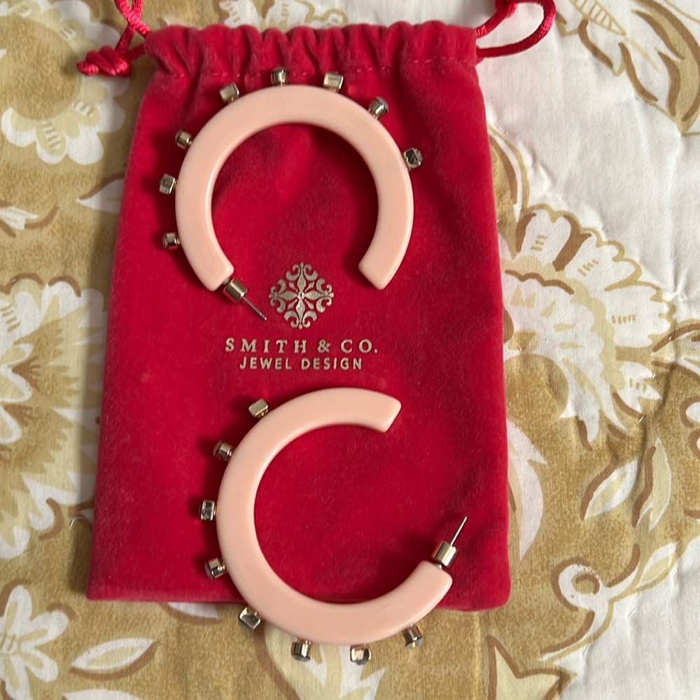 Smith & Co. Jeweled Hoop Earrings